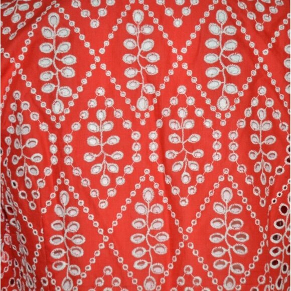 Cabi Ladies S Red Lyric Eyelet Button Front Blouse Top Size S Puff Sleeves - Picture 8 of 12